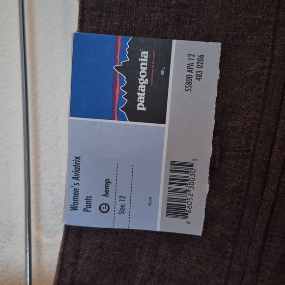 NWT Patagonia Brown Wide Leg Aviatrix Hemp Back Side Pockets Drawstring Sz 12 - Picture 3 of 8
